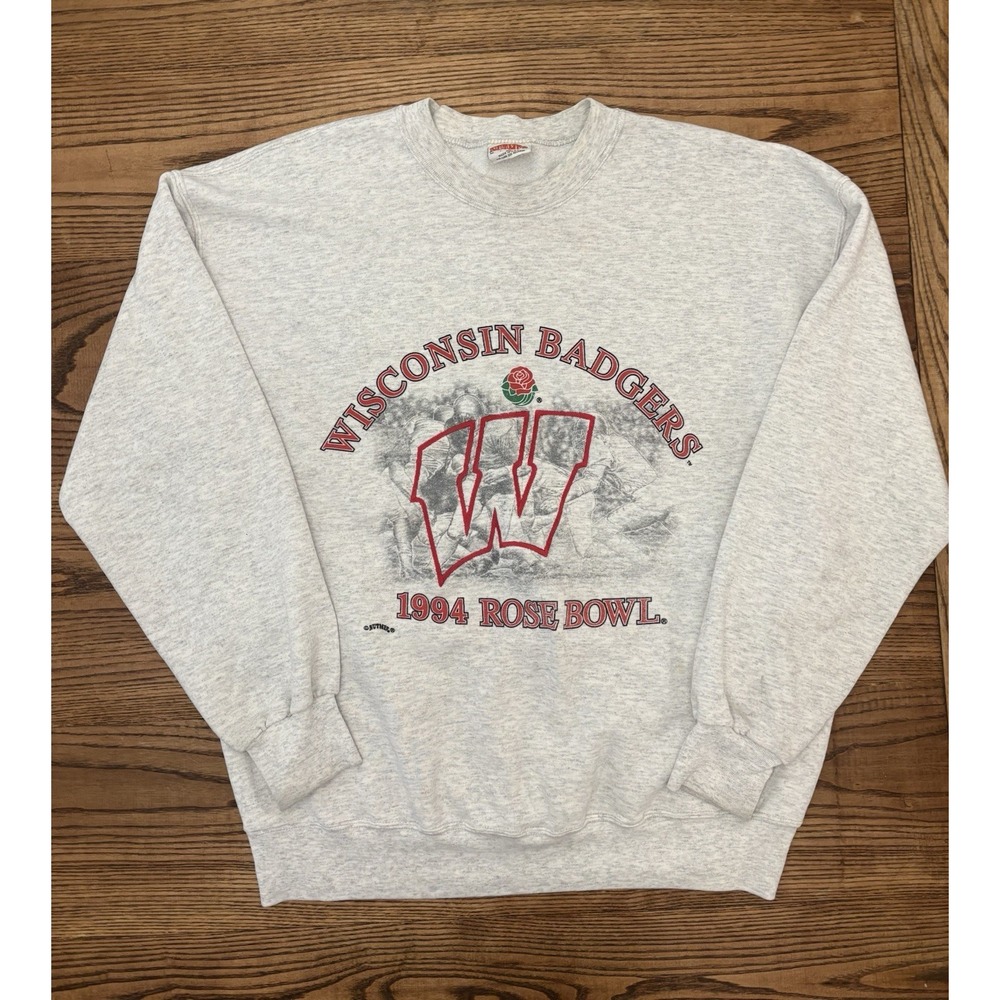 Vintage 1994 Nutmeg Men's XL Wisconsin Badgers Rose Bowl Crewneck‎ Sweatshirt